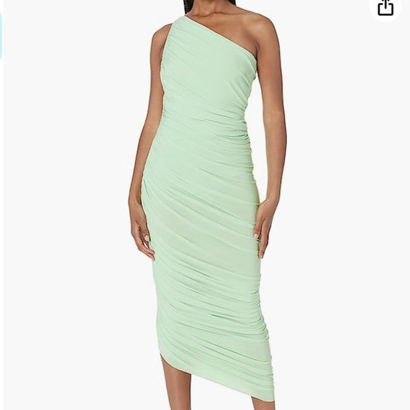 Norma Kamali Dresses & Skirts - NORMA KAMALI Diana One Shoulder Ruched Stretch Jersey Gown Color:Seafoam Med/38